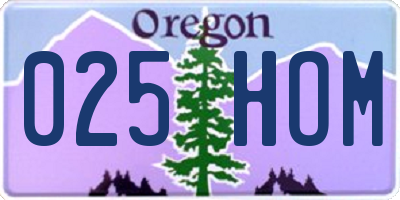 OR license plate 025HOM