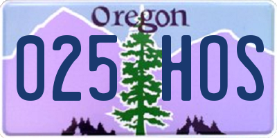 OR license plate 025HOS