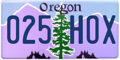 OR license plate 025HOX