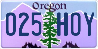 OR license plate 025HOY