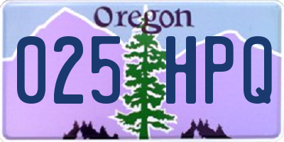 OR license plate 025HPQ