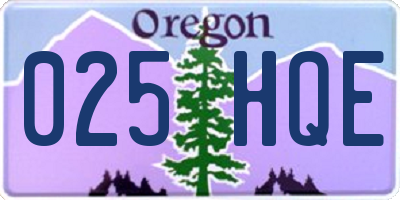 OR license plate 025HQE