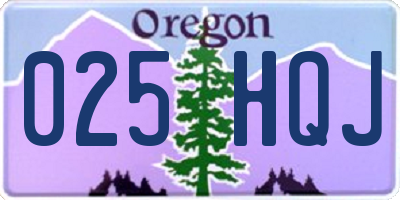 OR license plate 025HQJ