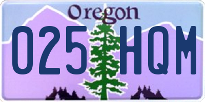 OR license plate 025HQM