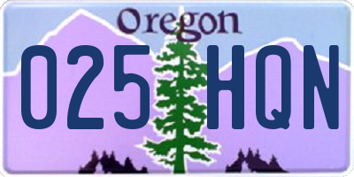 OR license plate 025HQN