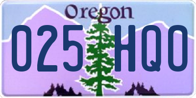OR license plate 025HQO