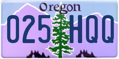 OR license plate 025HQQ