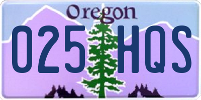 OR license plate 025HQS