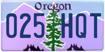 OR license plate 025HQT