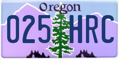 OR license plate 025HRC