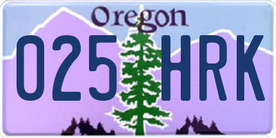 OR license plate 025HRK