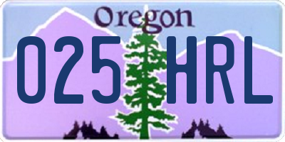 OR license plate 025HRL