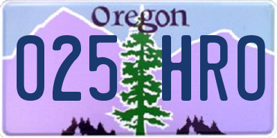OR license plate 025HRO