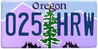 OR license plate 025HRW