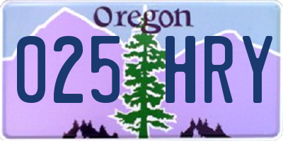OR license plate 025HRY