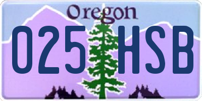 OR license plate 025HSB