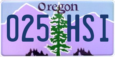 OR license plate 025HSI
