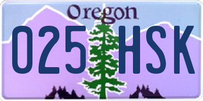 OR license plate 025HSK