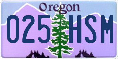 OR license plate 025HSM
