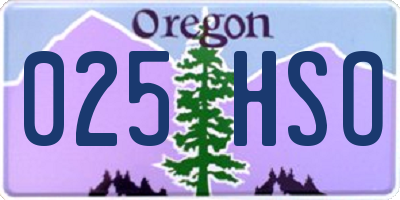 OR license plate 025HSO