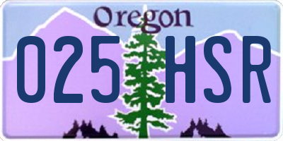OR license plate 025HSR