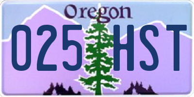OR license plate 025HST