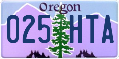 OR license plate 025HTA
