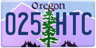 OR license plate 025HTC