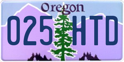 OR license plate 025HTD
