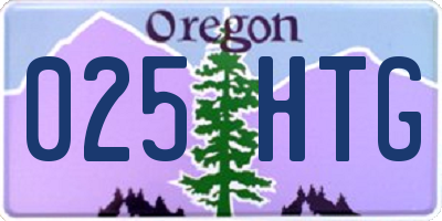 OR license plate 025HTG