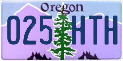 OR license plate 025HTH
