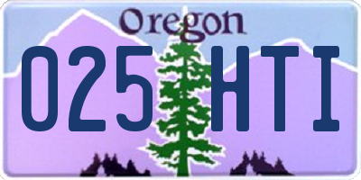 OR license plate 025HTI