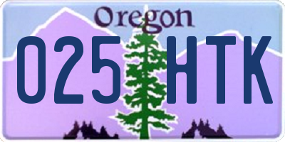 OR license plate 025HTK
