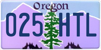 OR license plate 025HTL