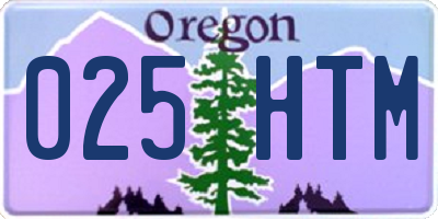 OR license plate 025HTM
