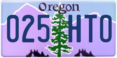OR license plate 025HTO