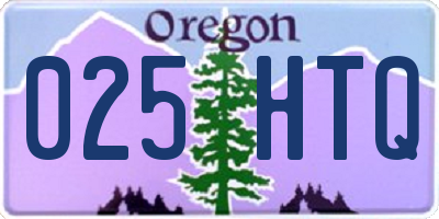 OR license plate 025HTQ
