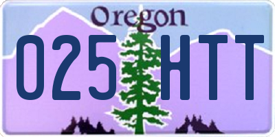 OR license plate 025HTT