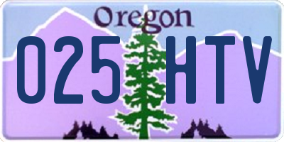 OR license plate 025HTV