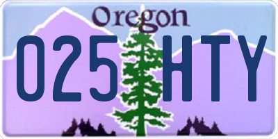 OR license plate 025HTY