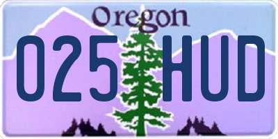 OR license plate 025HUD