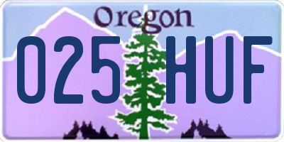 OR license plate 025HUF