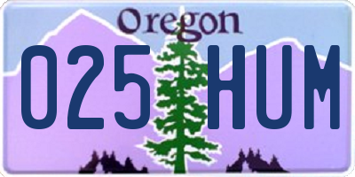 OR license plate 025HUM