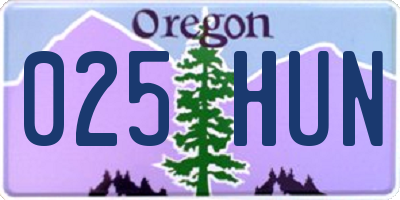 OR license plate 025HUN
