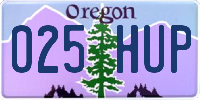 OR license plate 025HUP