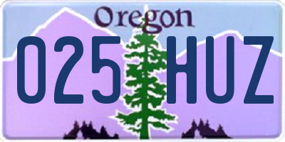 OR license plate 025HUZ