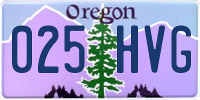 OR license plate 025HVG