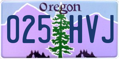OR license plate 025HVJ