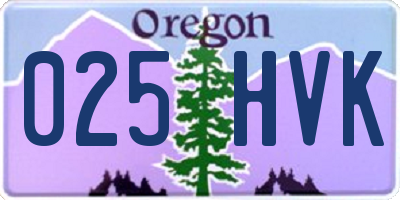 OR license plate 025HVK