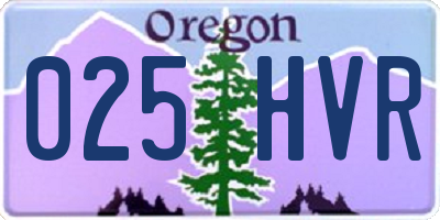 OR license plate 025HVR